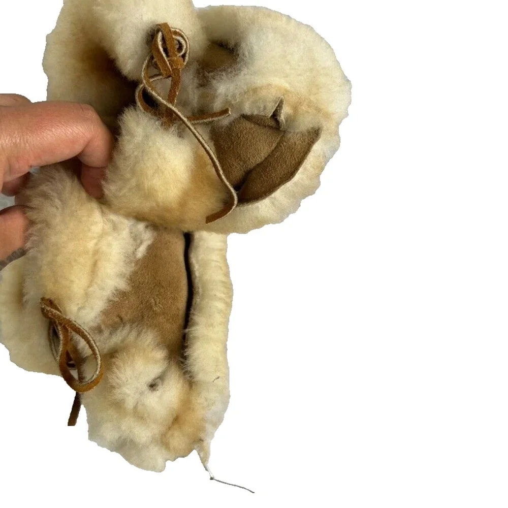 Fur Brown Baby Slippers Unisex Girls & Boys - Size: 3-6 Months